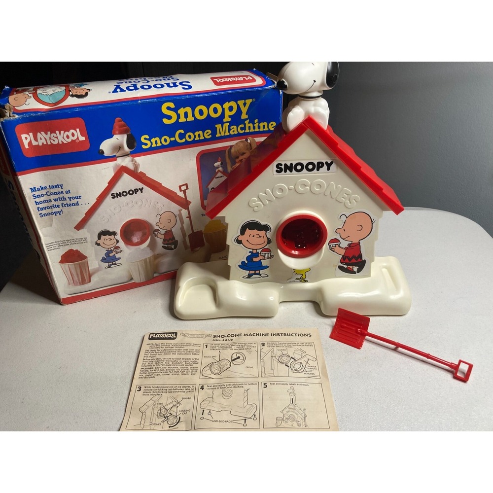 Snoopy Sno Cone Machine with Original Box Vintage Playskool Made in USA
